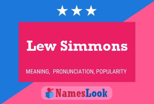 Lew Simmons 名字海报