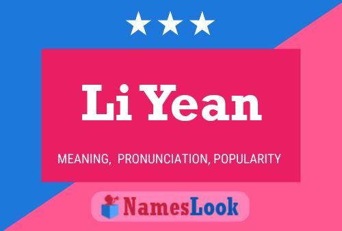 Li Yean 名字海报