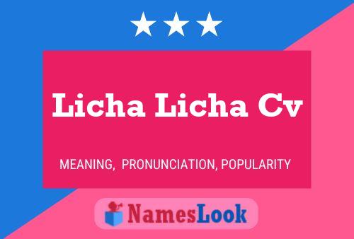 Licha Licha Cv 名字海报