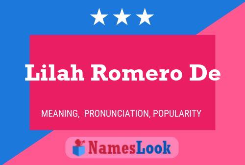 Lilah Romero De 名字海报