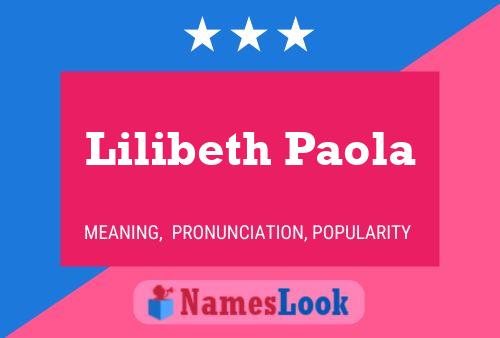 Lilibeth Paola 名字海报