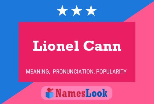 Lionel Cann 名字海报