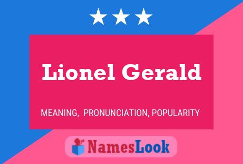 Lionel Gerald 名字海报