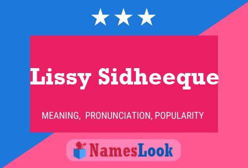 Lissy Sidheeque 名字海报