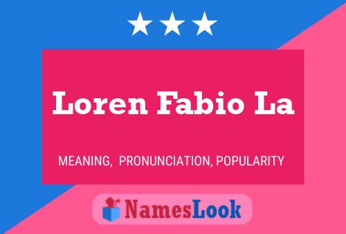 Loren Fabio La 名字海报