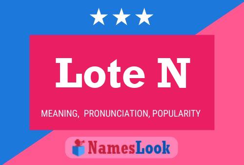 Lote N 名字海报