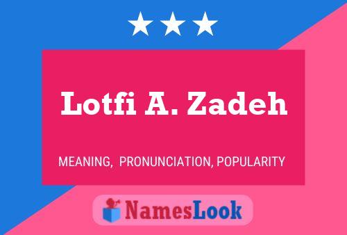 Lotfi A. Zadeh 名字海报