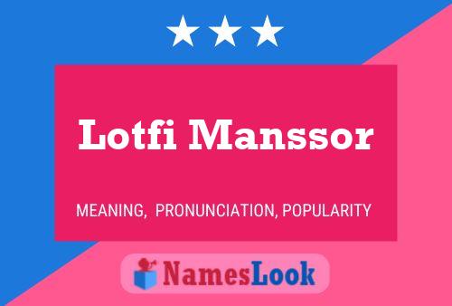 Lotfi Manssor 名字海报