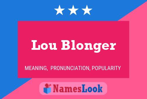 Lou Blonger 名字海报