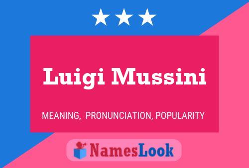 Luigi Mussini 名字海报