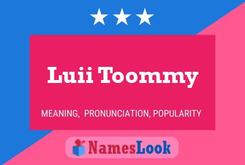 Luii Toommy 名字海报