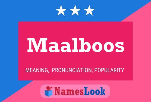 Maalboos 名字海报