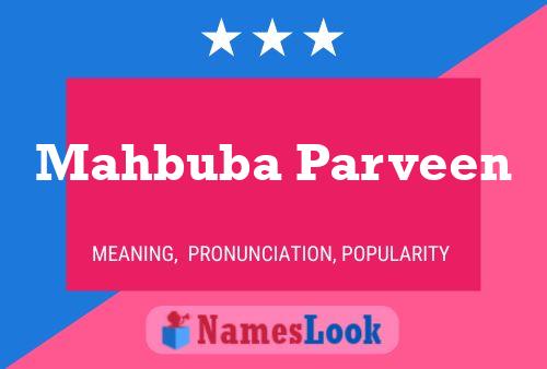 Mahbuba Parveen 名字海报