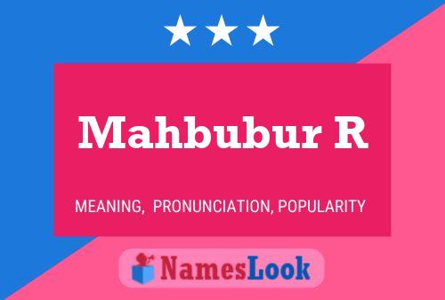 Mahbubur R 名字海报