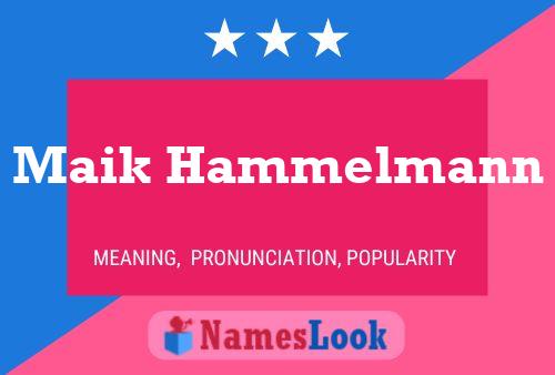 Maik Hammelmann 名字海报