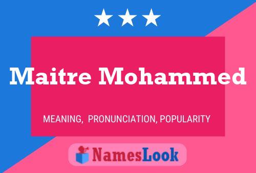 Maitre Mohammed 名字海报