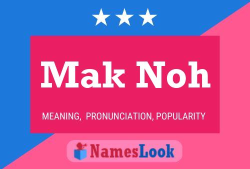 Mak Noh 名字海报