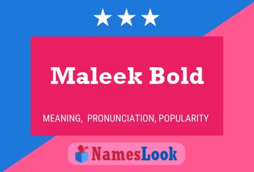 Maleek Bold 名字海报