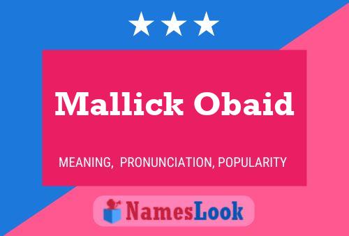 Mallick Obaid 名字海报