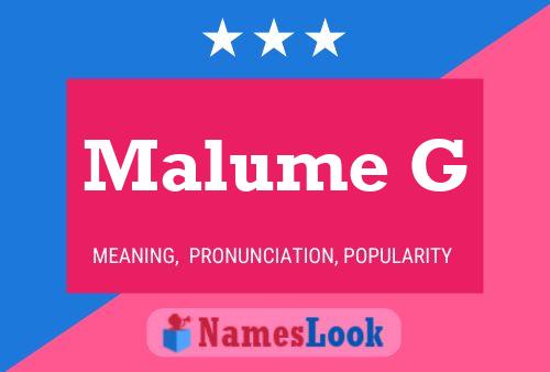 Malume G 名字海报