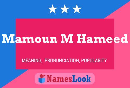 Mamoun M Hameed 名字海报