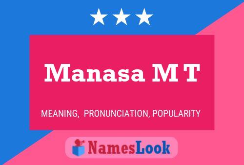 Manasa M T 名字海报