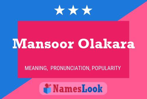 Mansoor Olakara 名字海报