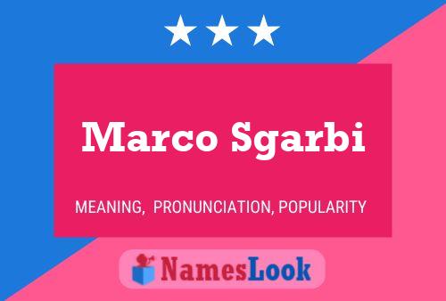 Marco Sgarbi 名字海报