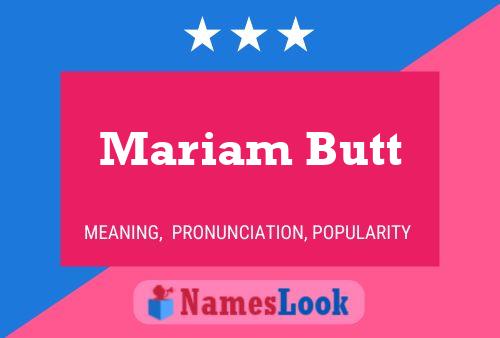 Mariam Butt 名字海报