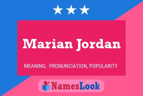 Marian Jordan 名字海报