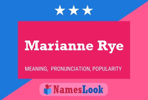 Marianne Rye 名字海报