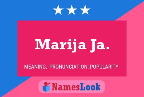 Marija Ja. 名字海报