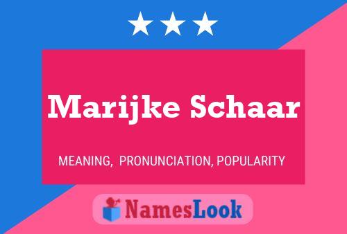 Marijke Schaar 名字海报