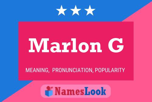 Marlon G 名字海报