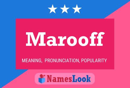 Marooff 名字海报