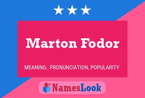 Marton Fodor 名字海报