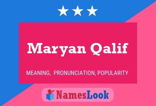 Maryan Qalif 名字海报