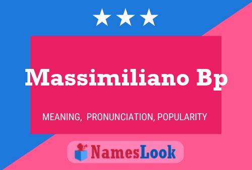 Massimiliano Bp 名字海报