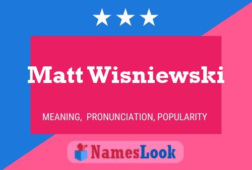 Matt Wisniewski 名字海报