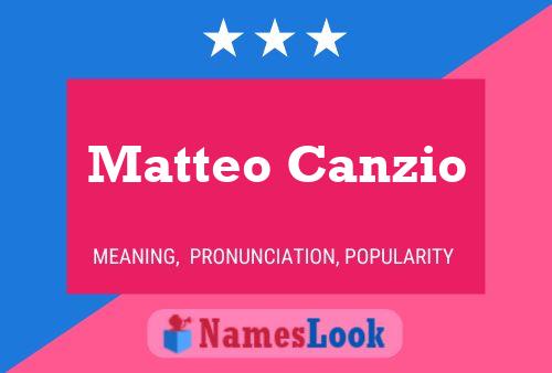 Matteo Canzio 名字海报