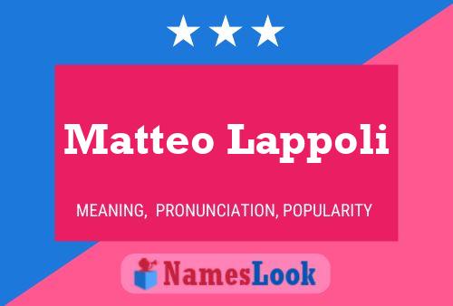 Matteo Lappoli 名字海报