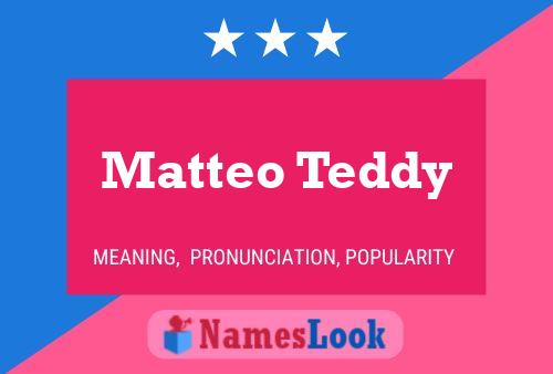 Matteo Teddy 名字海报