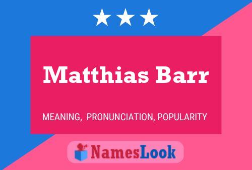 Matthias Barr 名字海报