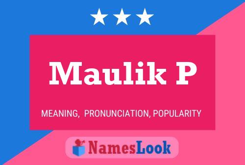 Maulik P 名字海报