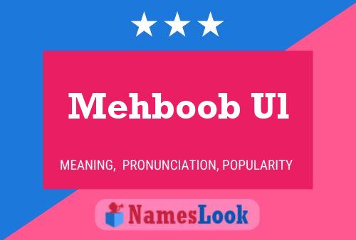 Mehboob Ul 名字海报