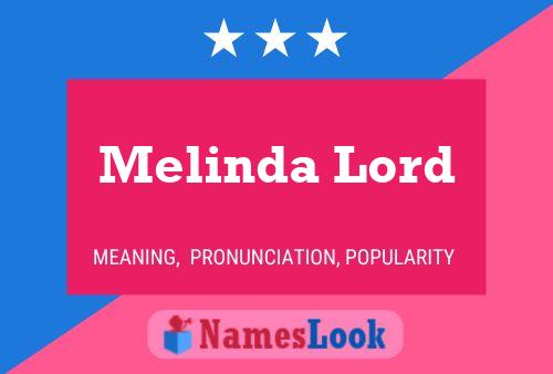 Melinda Lord 名字海报