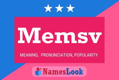 Memsv 名字海报