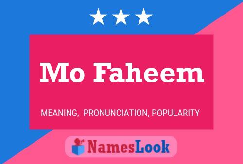 Mo Faheem 名字海报