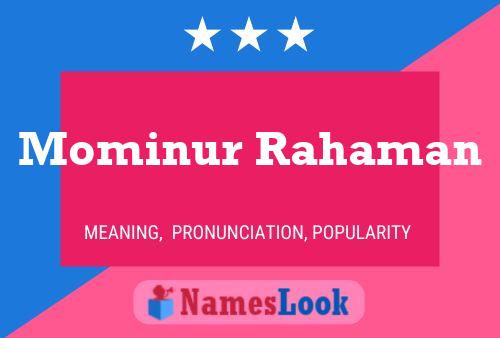 Mominur Rahaman 名字海报