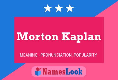 Morton Kaplan 名字海报